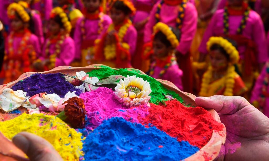 Revellers across Asia celebrate Holi with colours